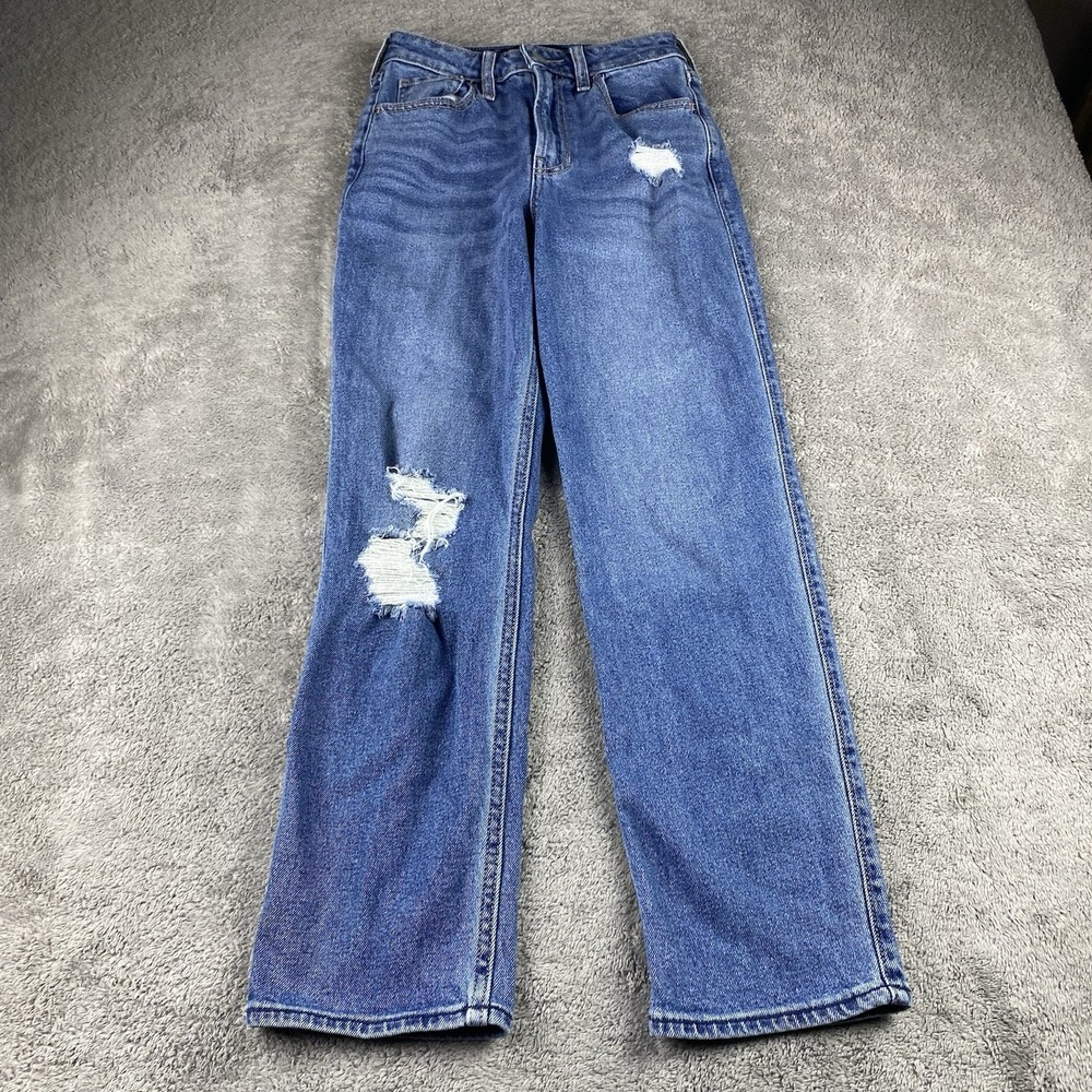 Hollister High Rise Vintage Straight Stretch Jeans Women 00R 23x27 Distressed